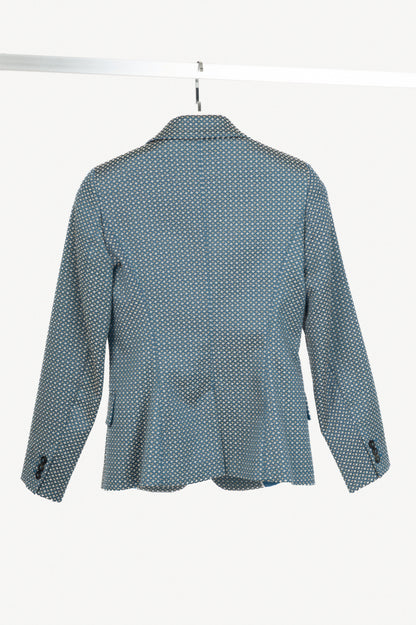 Weekend Max Mara Blue Geometric-Jacquard Blazer