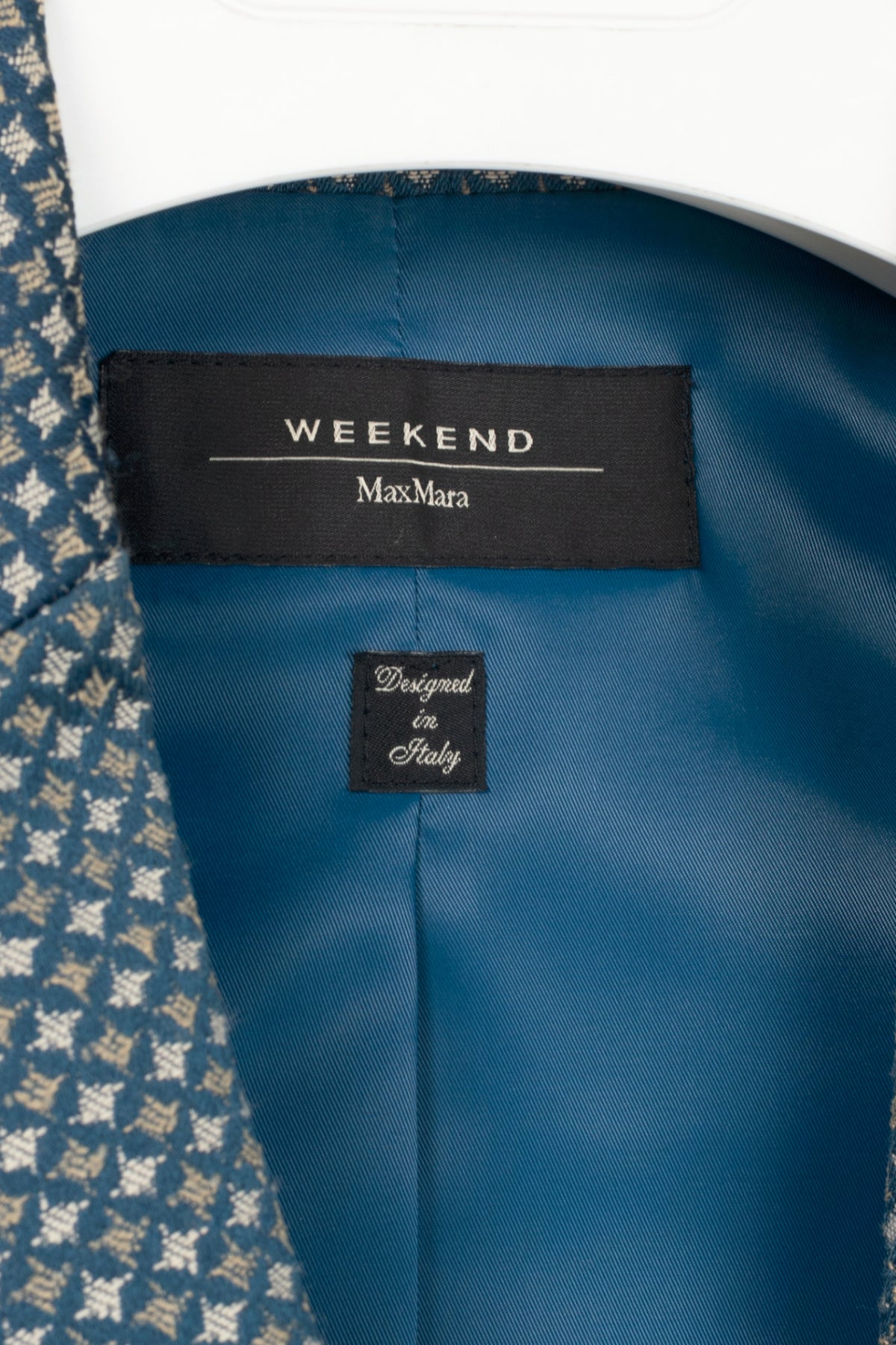 Weekend Max Mara Blue Geometric-Jacquard Blazer