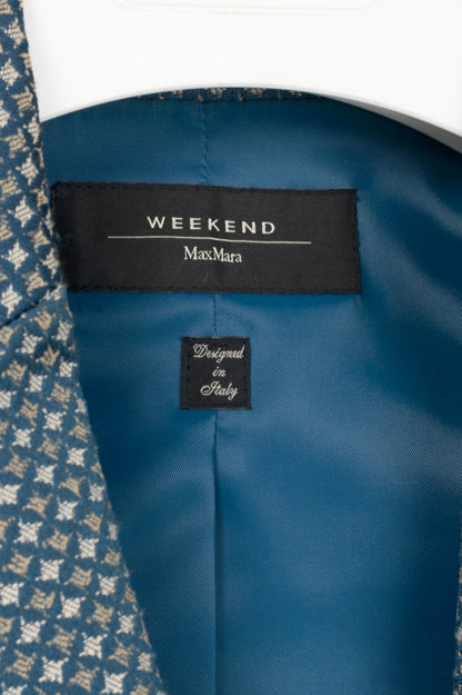 Weekend Max Mara Blue Geometric-Jacquard Blazer