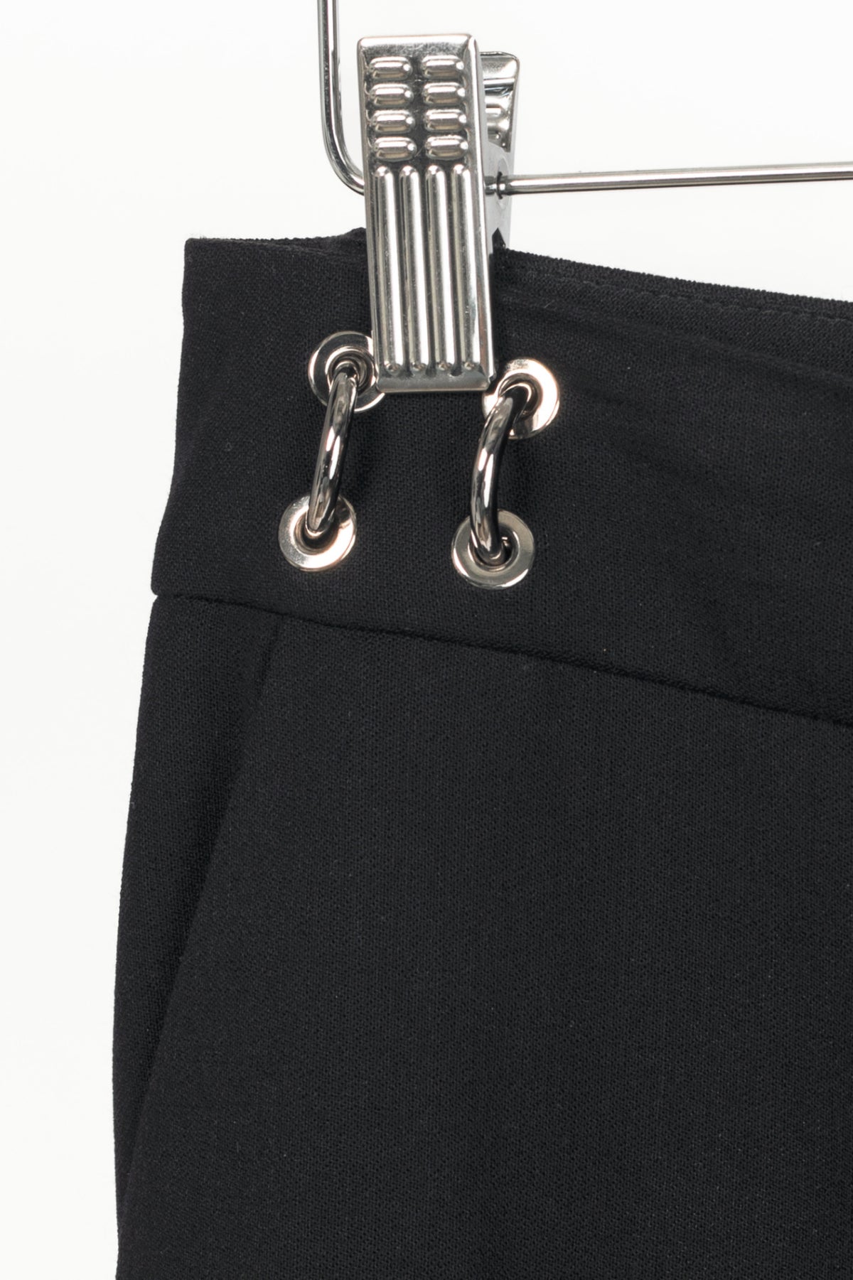 Escada Tammanu Black Wool-Crepe Pierced Trousers