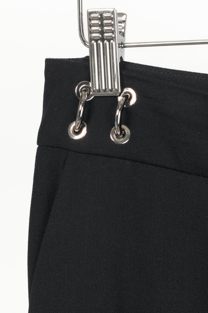 Escada Tammanu Black Wool-Crepe Pierced Trousers