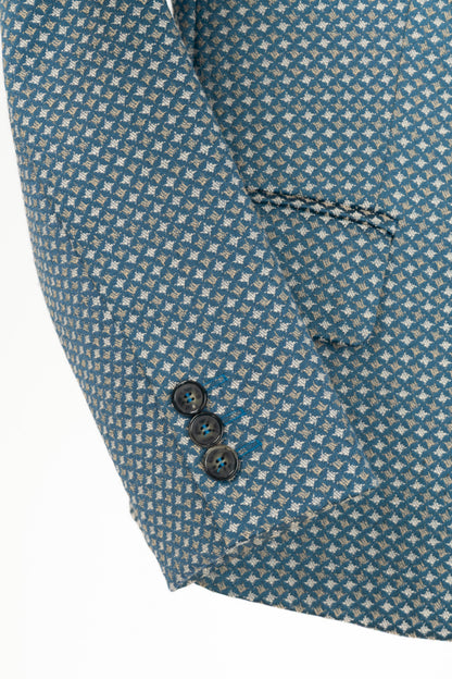 Weekend Max Mara Blue Geometric-Jacquard Blazer