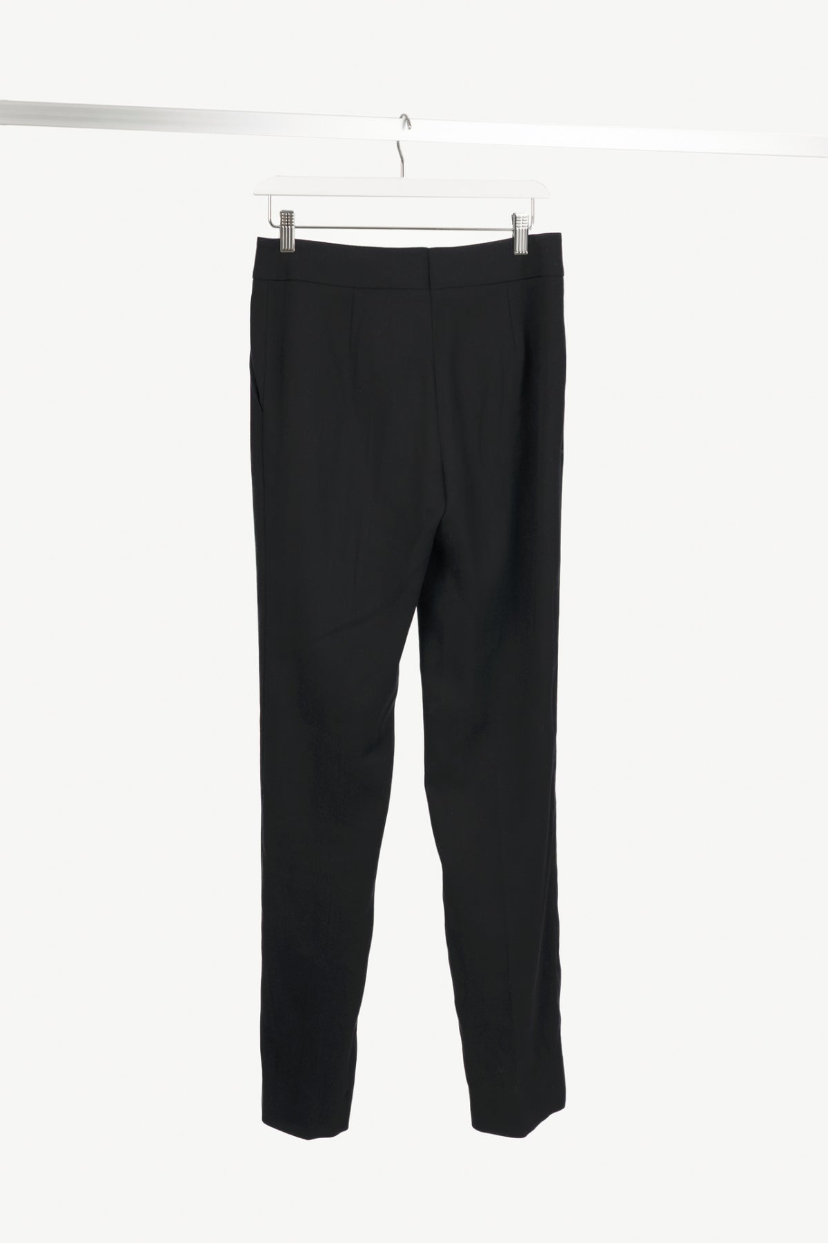 Escada Tammanu Black Wool-Crepe Pierced Trousers