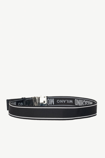 Moschino Black Reversible Logo-Tape Men's Belt