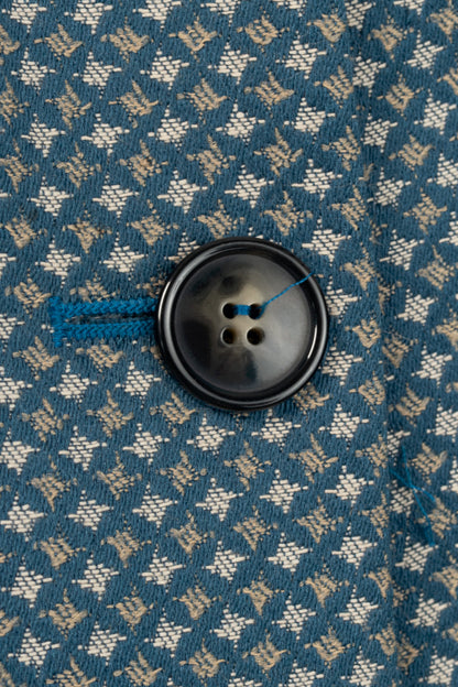 Weekend Max Mara Blue Geometric-Jacquard Blazer