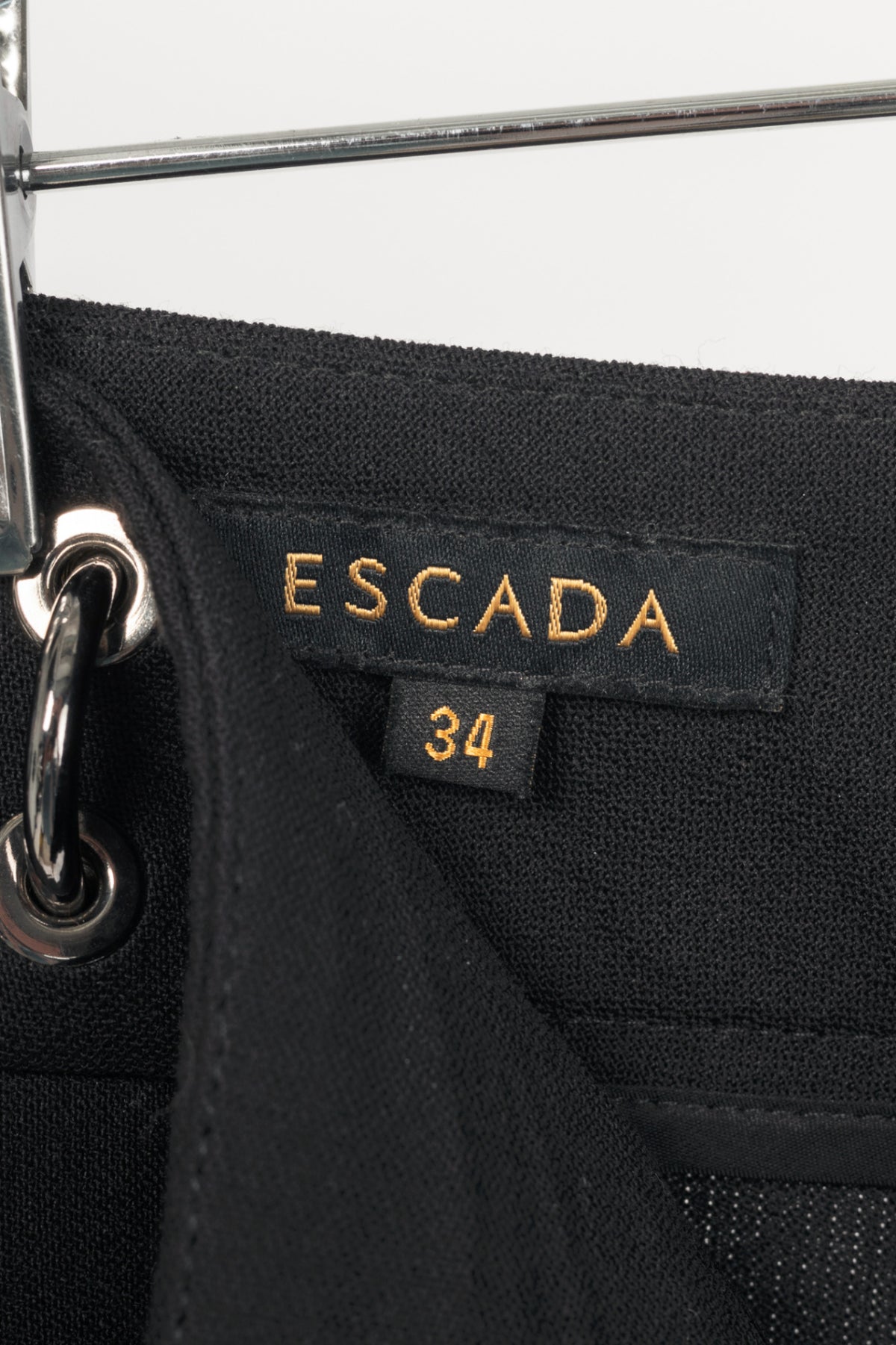 Escada Tammanu Black Wool-Crepe Pierced Trousers