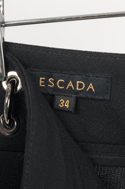 Escada Tammanu Black Wool-Crepe Pierced Trousers