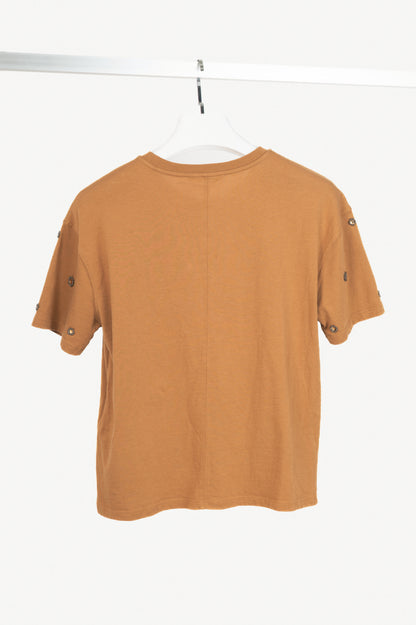 Luisa Cerano Brown Embellished-Front T-Shirt