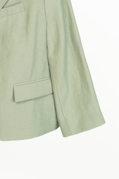 Dorothee Schumacher Casual Sophistication Green Linen-Shantung Jacket