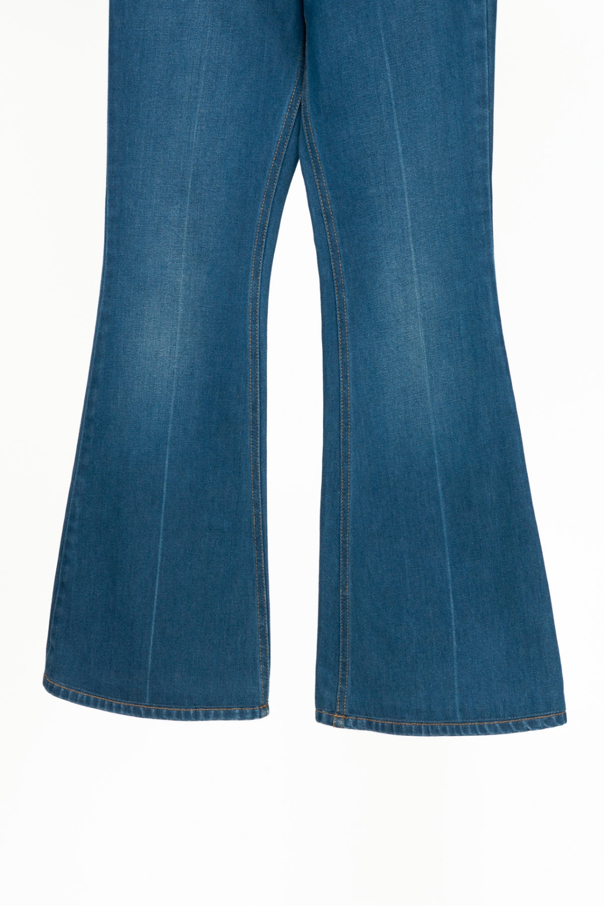 Gucci Blue Embroidered Flared Denim Jeans