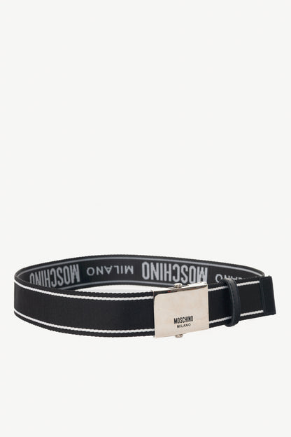 Moschino Black Reversible Logo-Tape Men's Belt