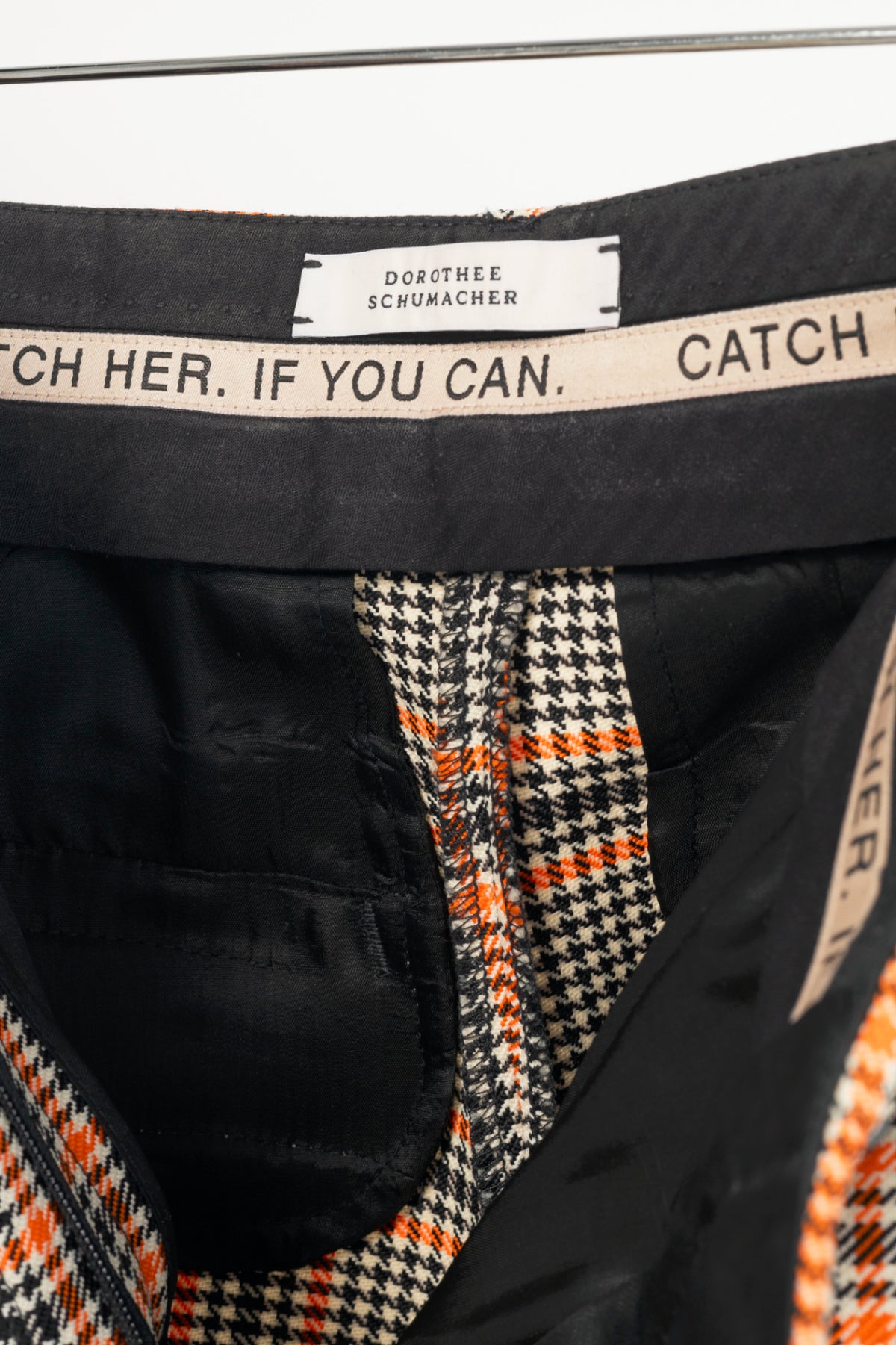 Dorothee Schumacher Modern Heritage Bonotto Check Orange Trousers