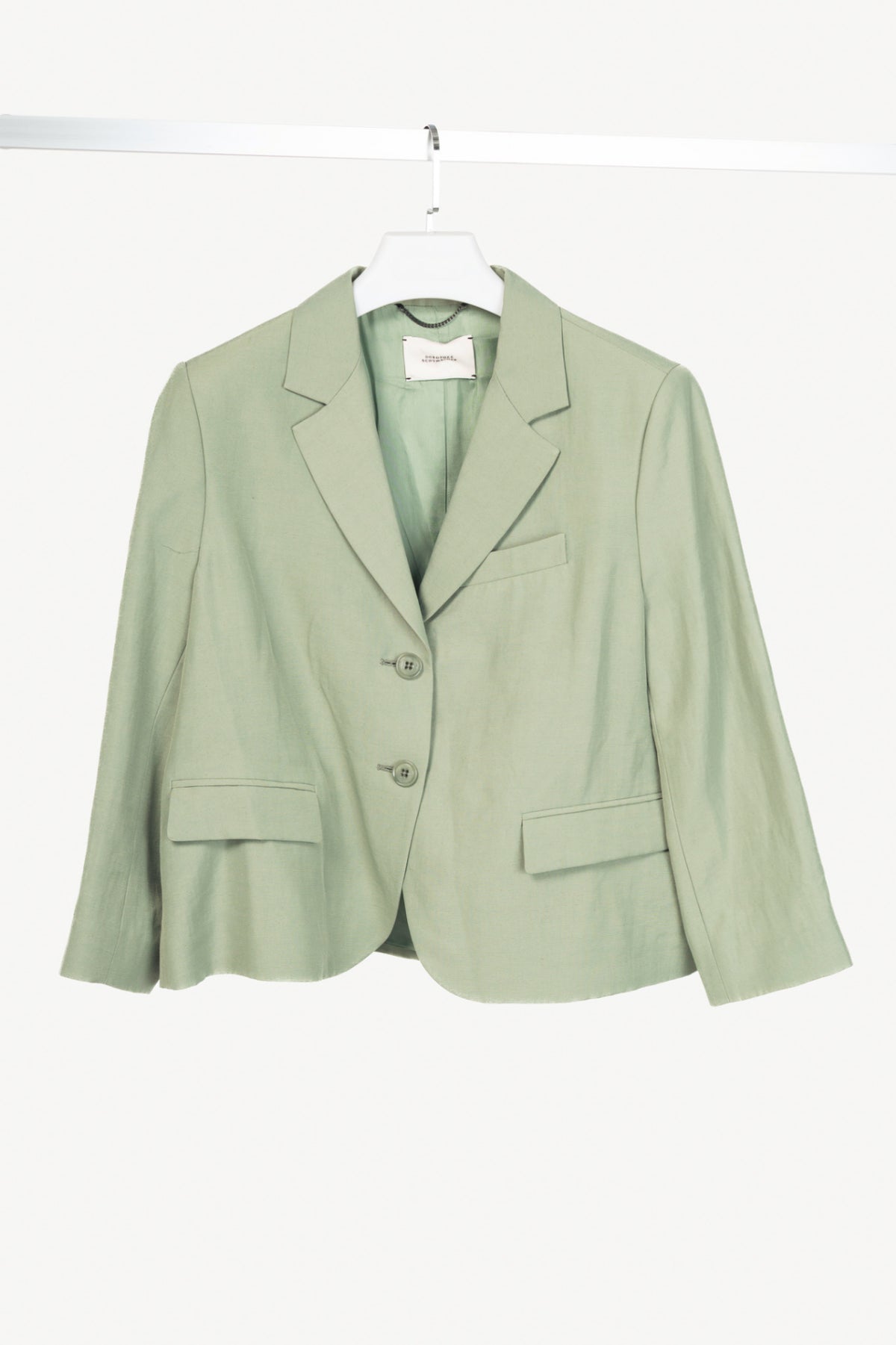 Dorothee Schumacher Casual Sophistication Green Linen-Shantung Jacket