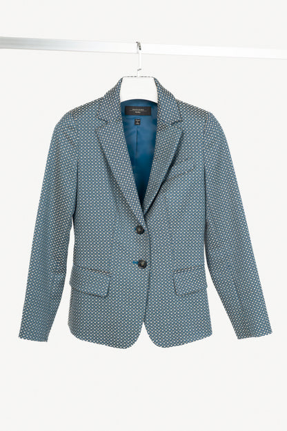 Weekend Max Mara Blue Geometric-Jacquard Blazer