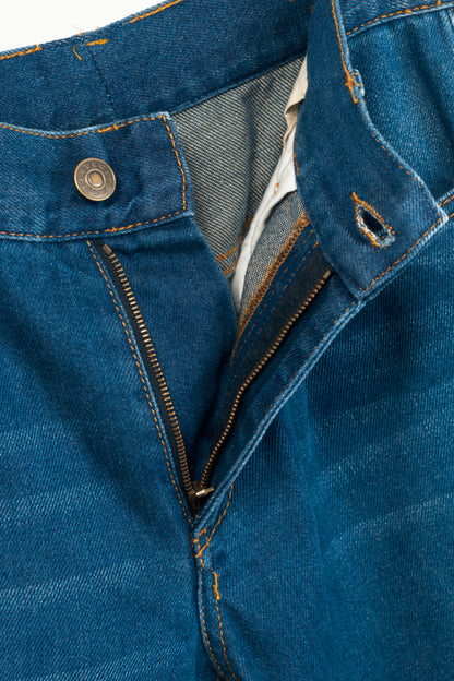 Gucci Blue Embroidered Flared Denim Jeans