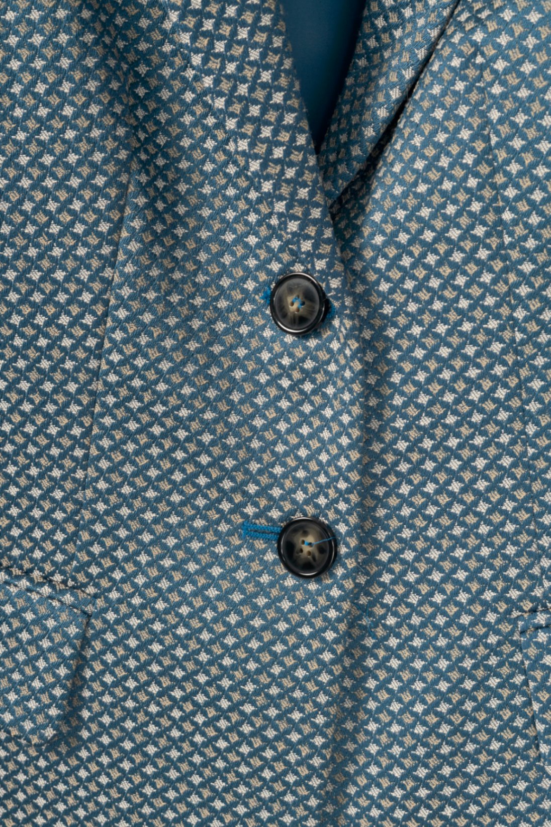 Weekend Max Mara Blue Geometric-Jacquard Blazer