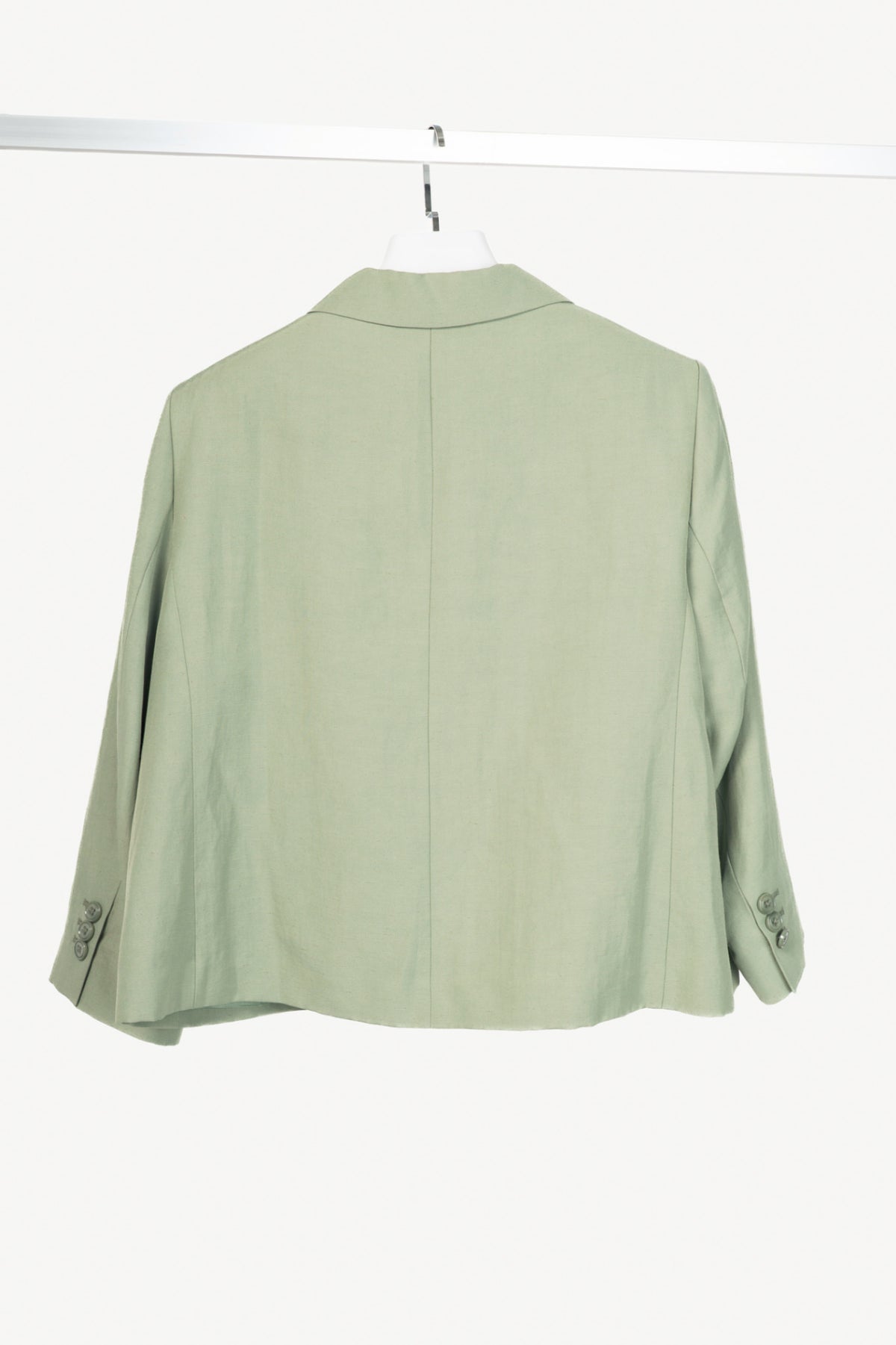 Dorothee Schumacher Casual Sophistication Green Linen-Shantung Jacket