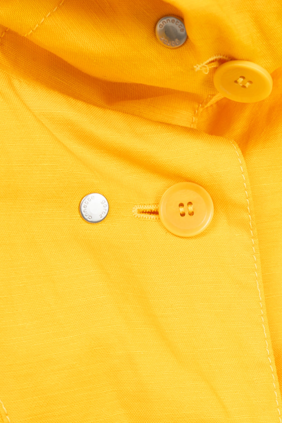 Annette Gortz Sila Yellow Coated-Linen Hooded Cropped Jacket