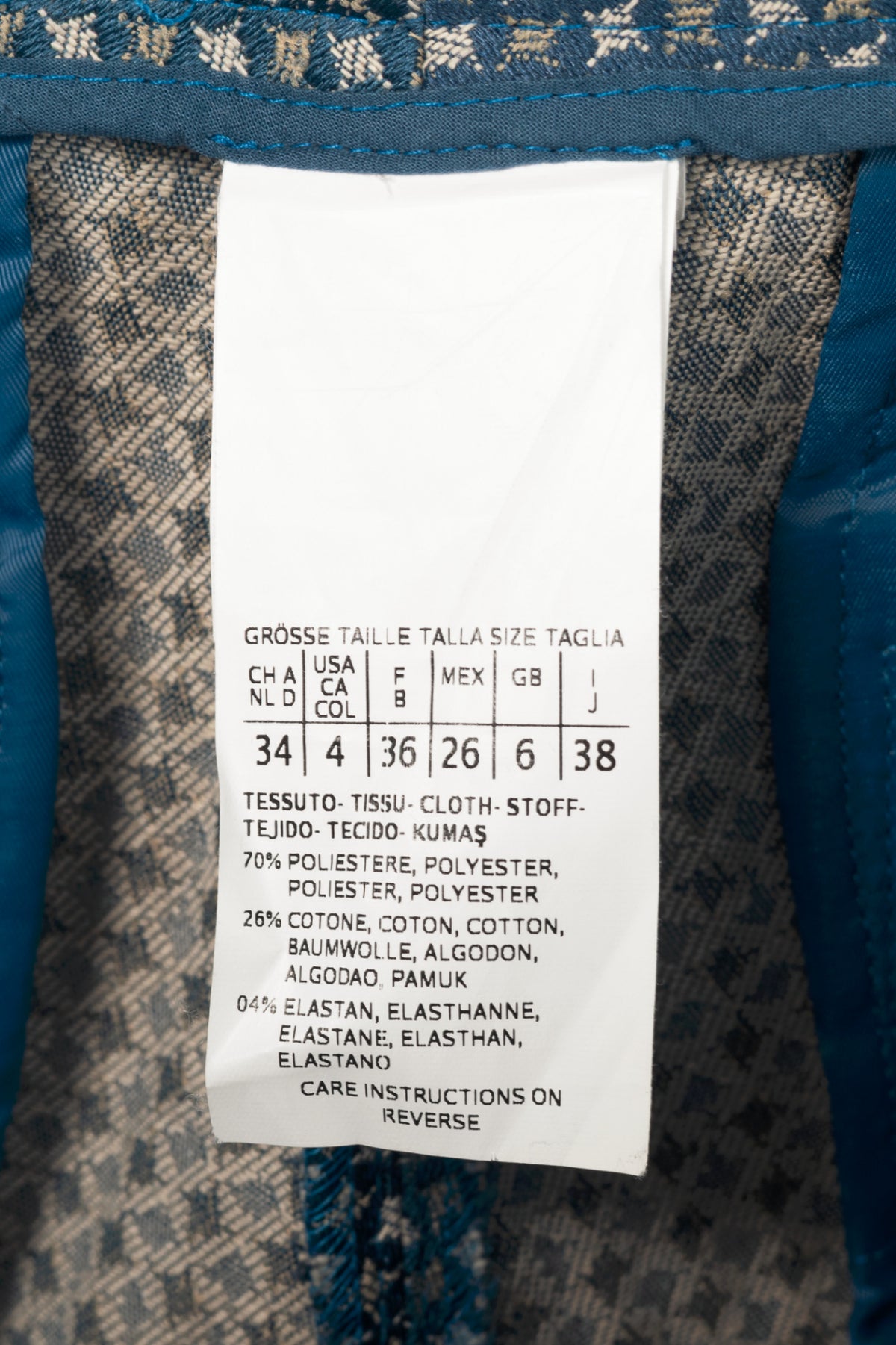 Weekend Max Mara Blue Geometric-Jacquard Slim Cigarette Trousers