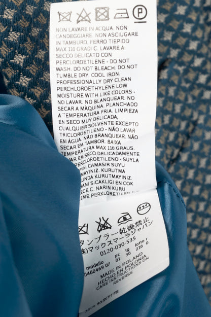 Weekend Max Mara Blue Geometric-Jacquard Blazer