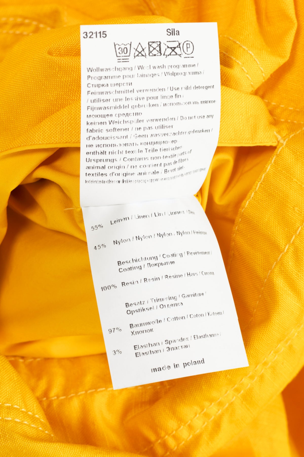 Annette Gortz Sila Yellow Coated-Linen Hooded Cropped Jacket