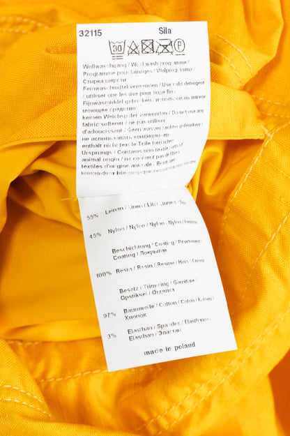 Annette Gortz Sila Yellow Coated-Linen Hooded Cropped Jacket
