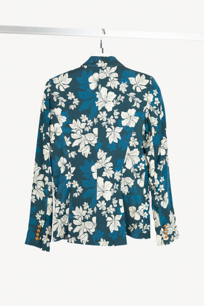 Smythe S19 Blue Hawaii Blocked Peaked Lapel Blazer