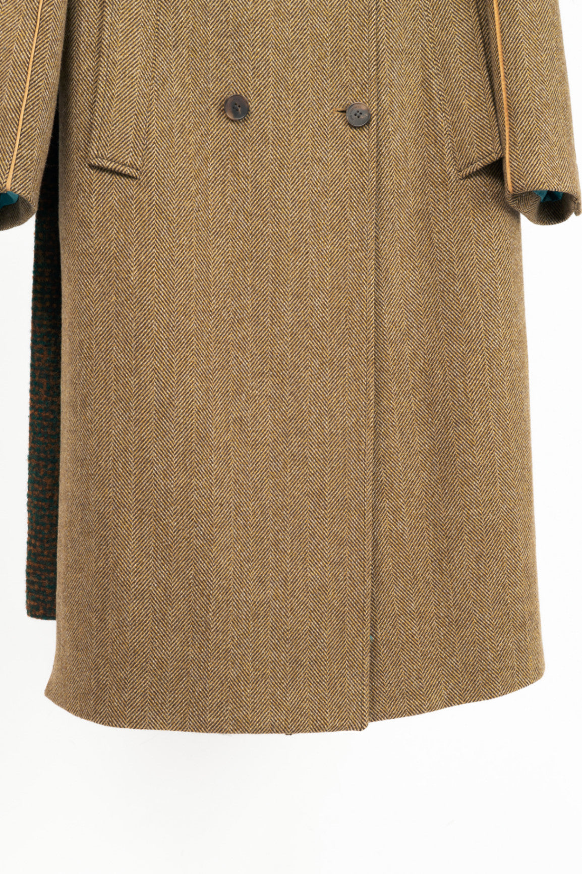 Andersson Bell Chloe Brown Herringbone Back Pleats Coat 