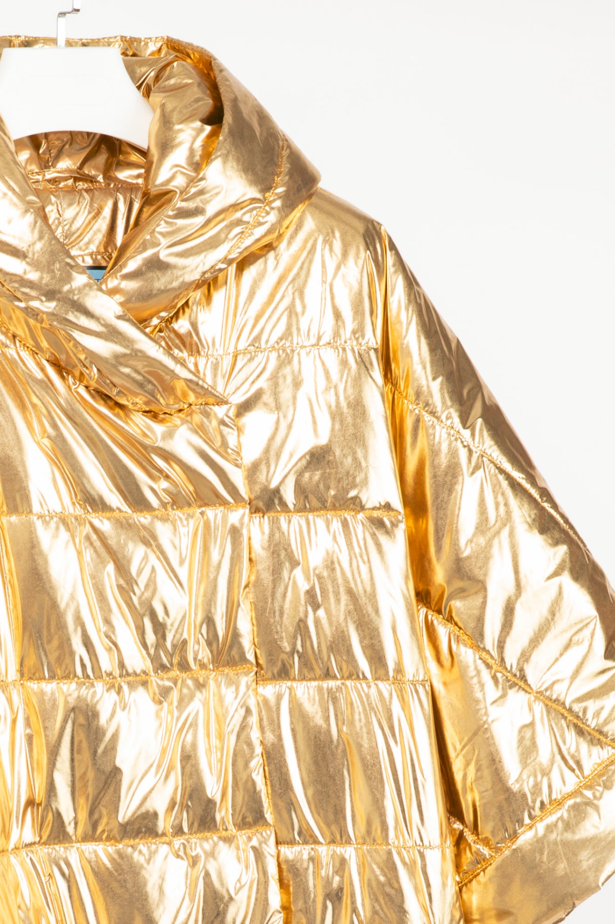 Ayrtight Gold Quilted Nylon Oversized Hooded Puffer
