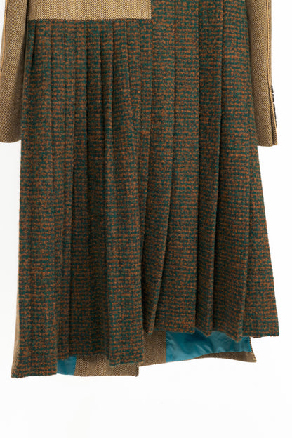 Andersson Bell Chloe Brown Herringbone Back Pleats Coat 