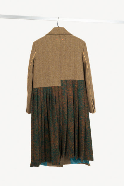 Andersson Bell Chloe Brown Herringbone Back Pleats Coat 