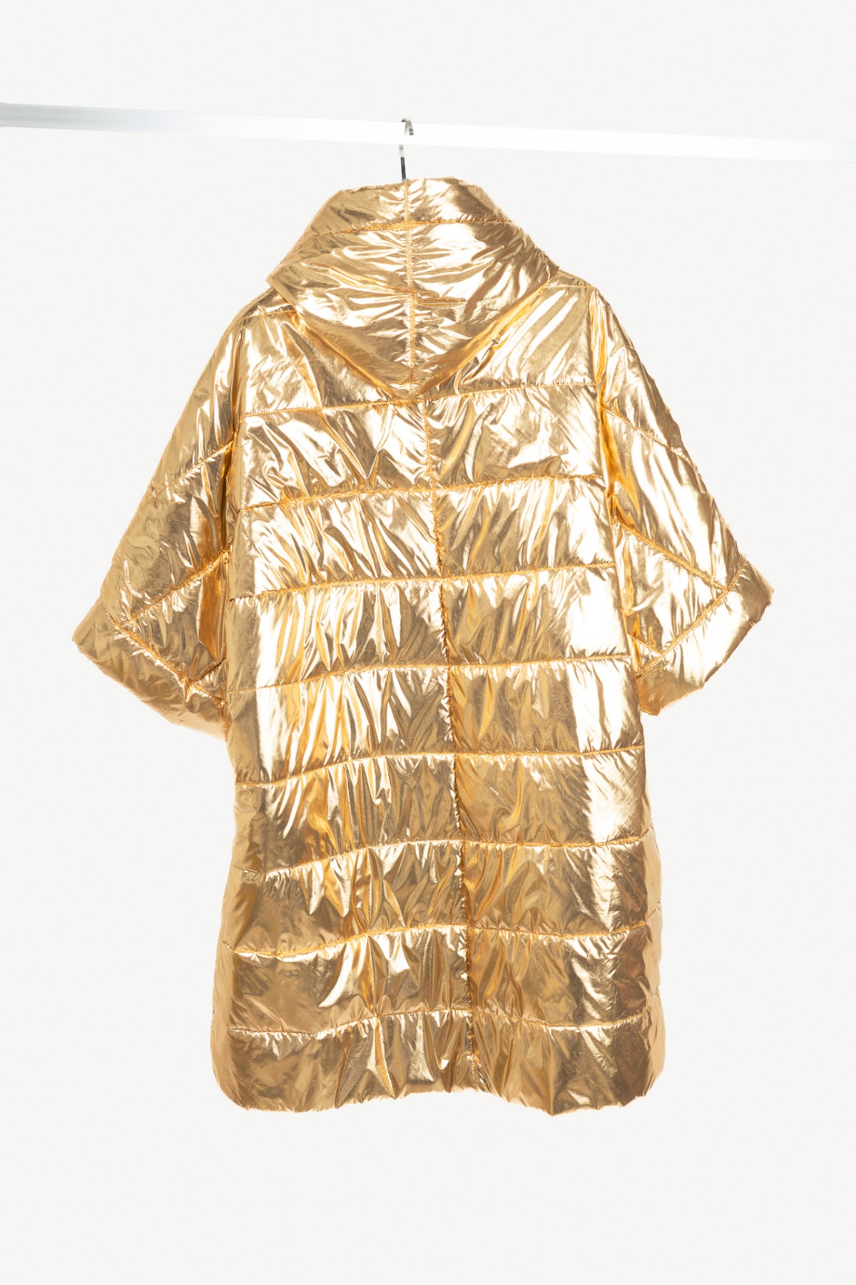 Ayrtight Gold Quilted Nylon Oversized Hooded Puffer