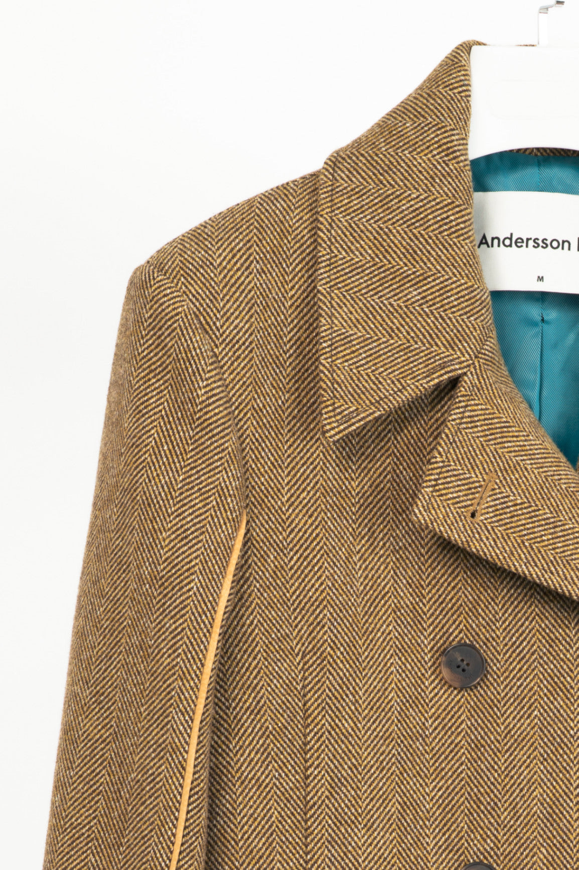 Andersson Bell Chloe Brown Herringbone Back Pleats Coat 