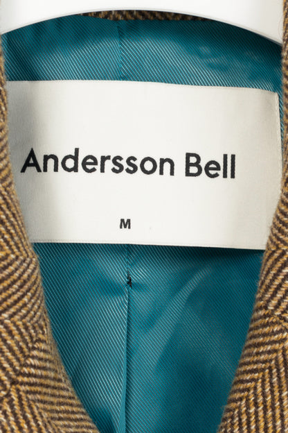 Andersson Bell Chloe Brown Herringbone Back Pleats Coat 
