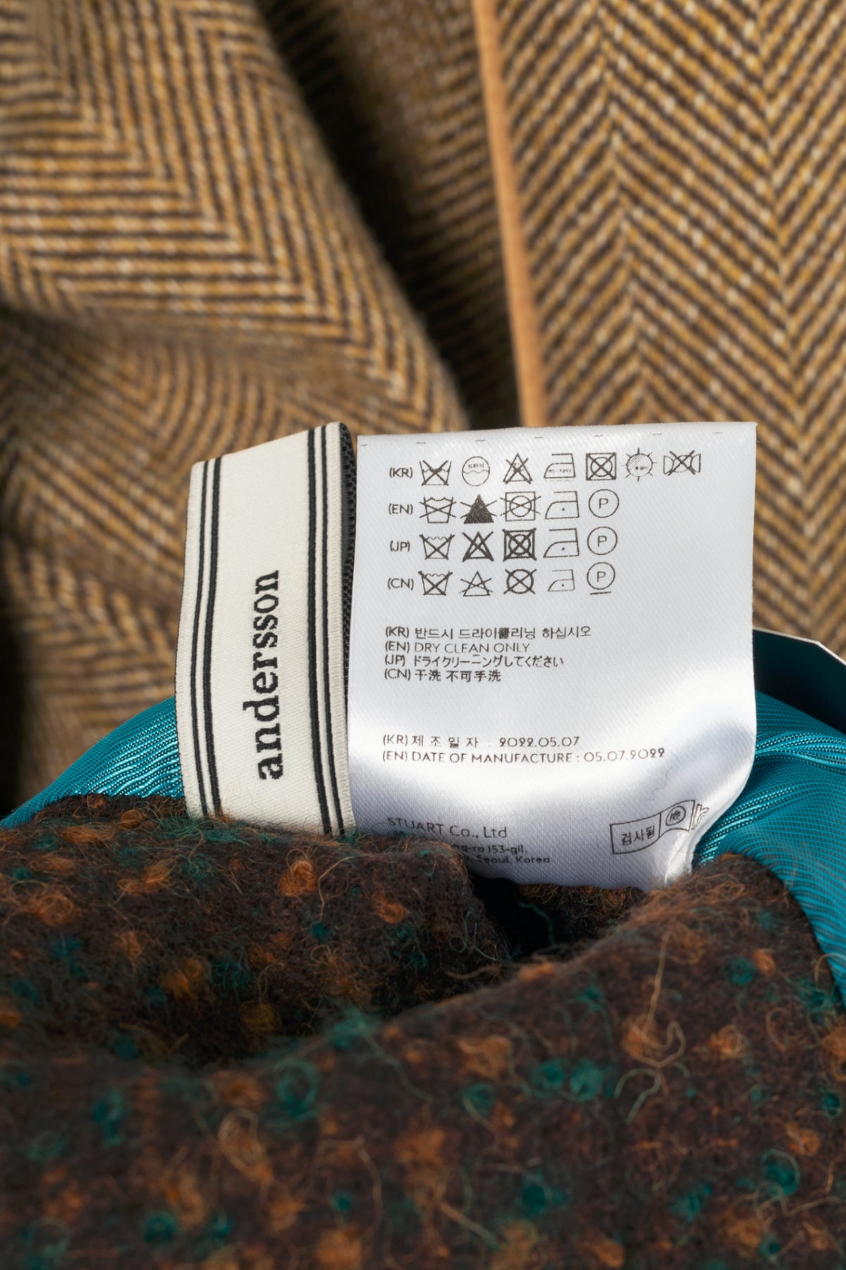 Andersson Bell Chloe Brown Herringbone Back Pleats Coat 