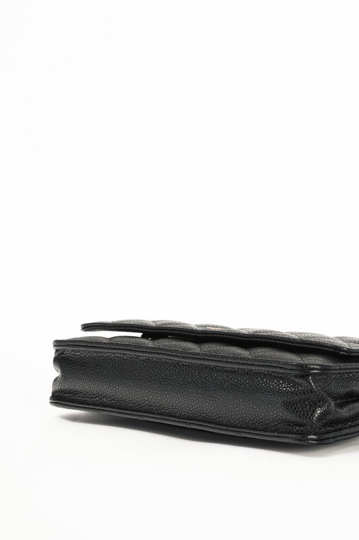 Chanel Black Quilted Caviar Leather GHW Wallet-On-Chain