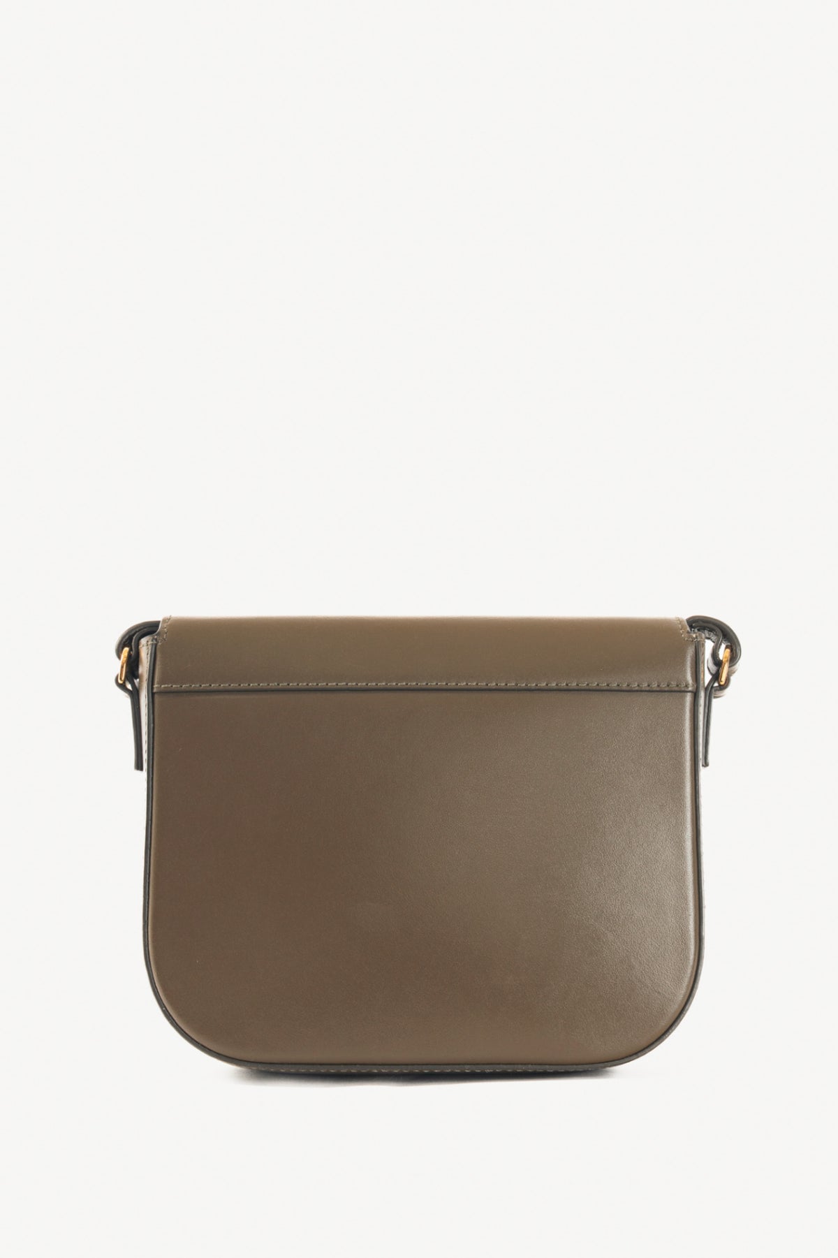 Demellier Small Vancouver Olive Leather Shoulder Bag