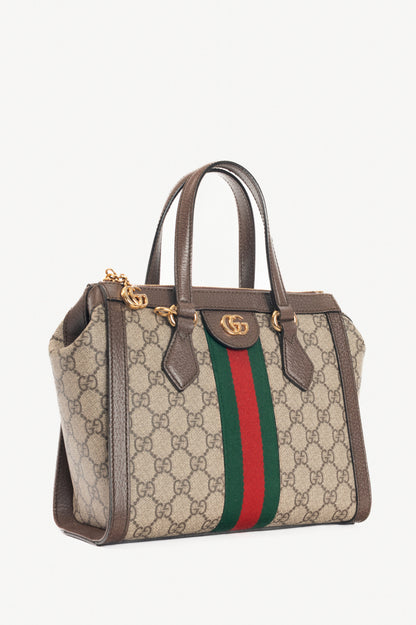 Gucci Ophidia Small Beige & Ebony GG Supreme Tote
