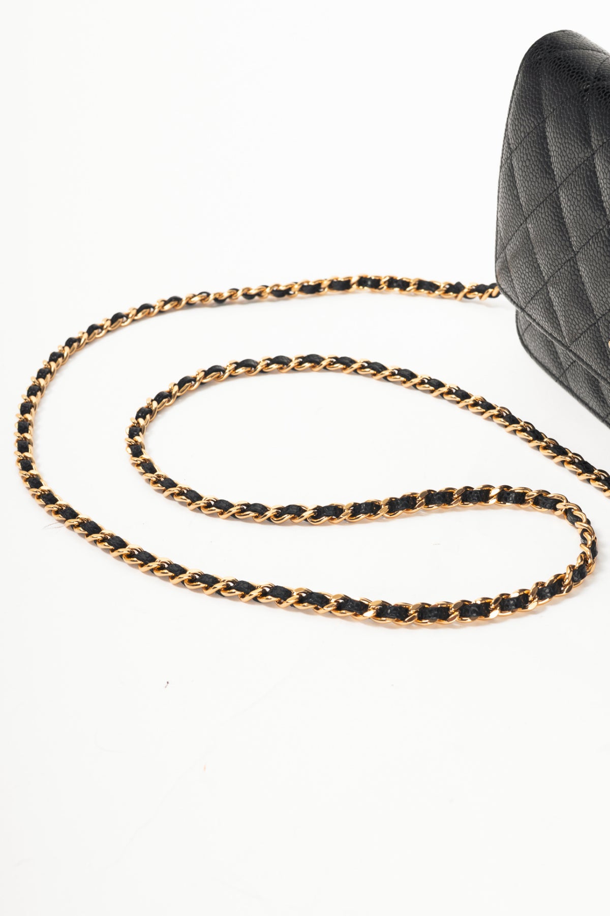 Chanel Black Quilted Caviar Leather GHW Wallet-On-Chain