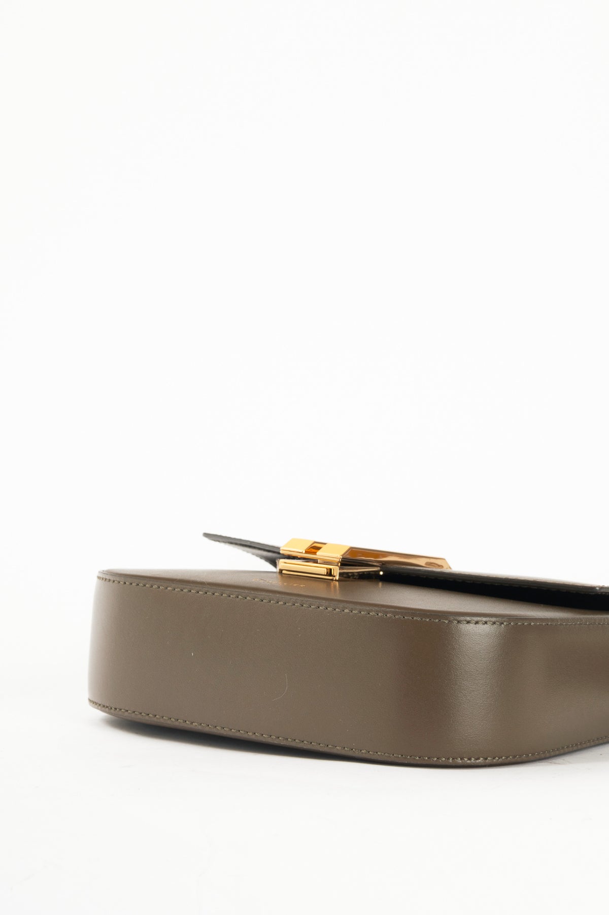 Demellier Small Vancouver Olive Leather Shoulder Bag