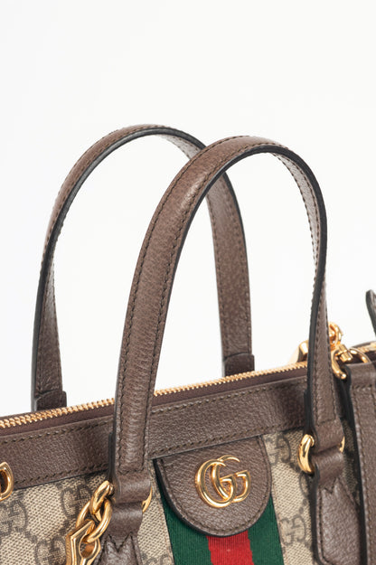Gucci Ophidia Small Beige & Ebony GG Supreme Tote
