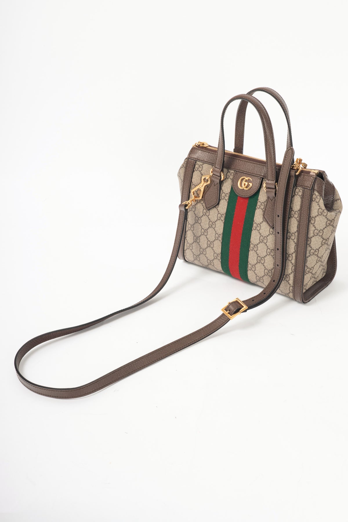 Gucci Ophidia Small Beige & Ebony GG Supreme Tote
