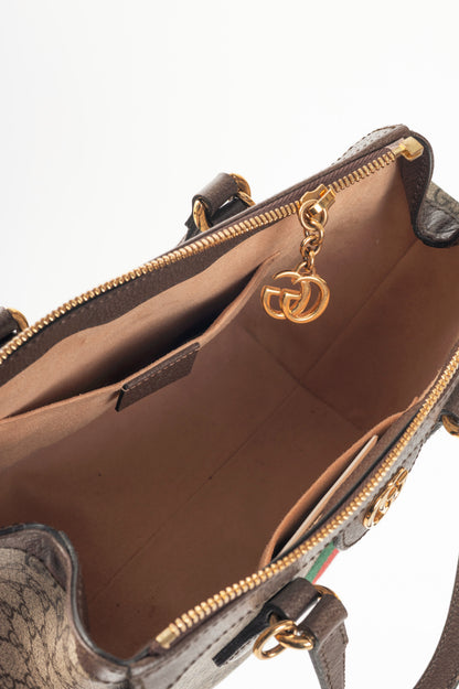 Gucci Ophidia Small Beige & Ebony GG Supreme Tote