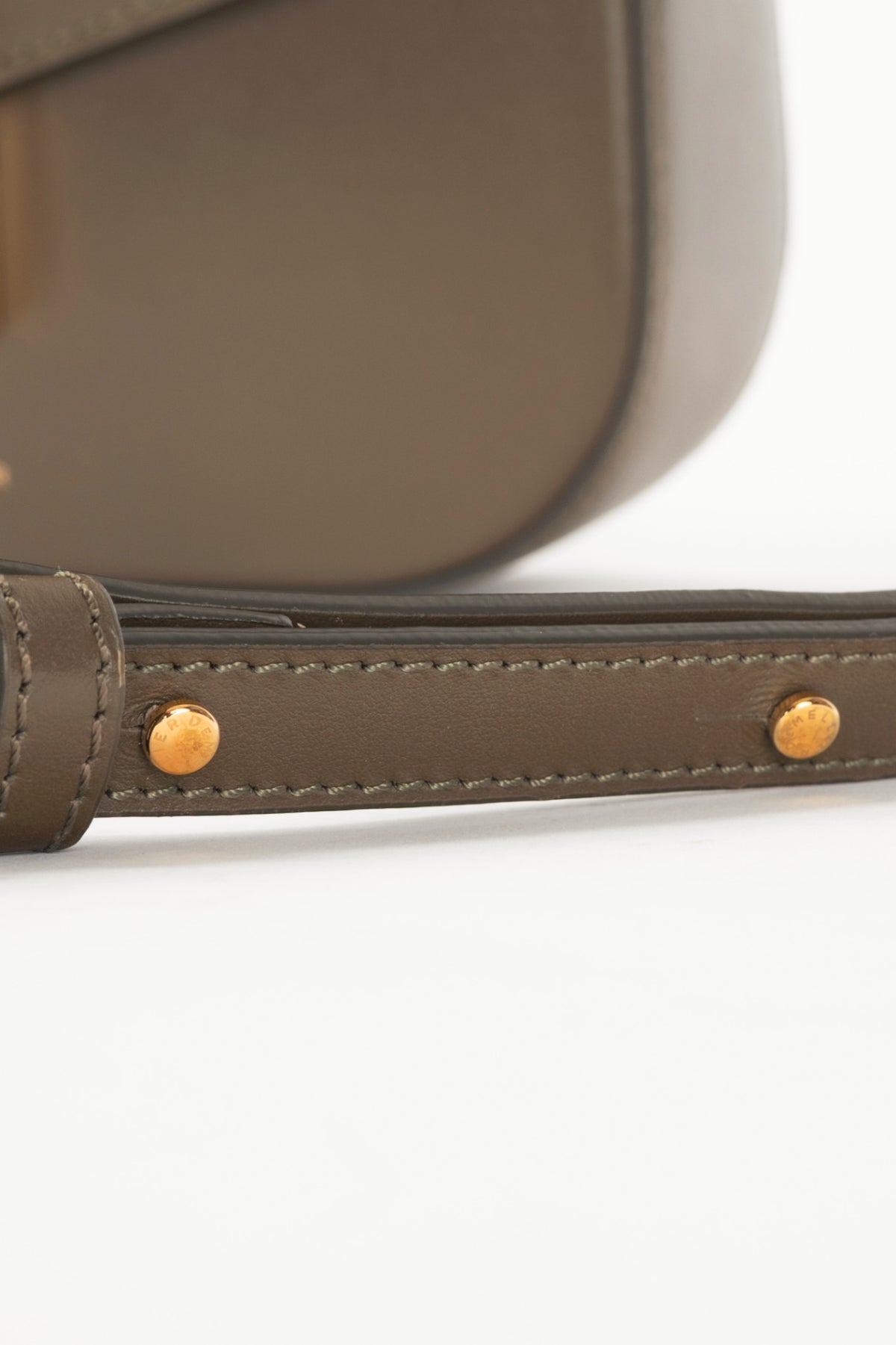 Demellier Small Vancouver Olive Leather Shoulder Bag