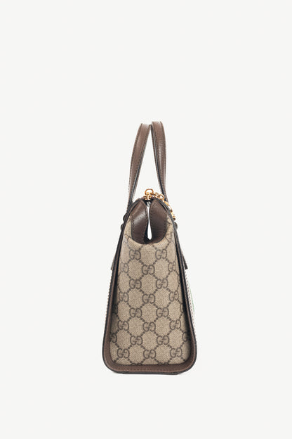 Gucci Ophidia Small Beige & Ebony GG Supreme Tote