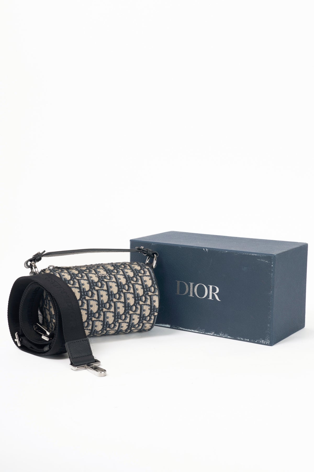 Christian Dior Mini Roller Beige & Black Oblique Shoulder Bag