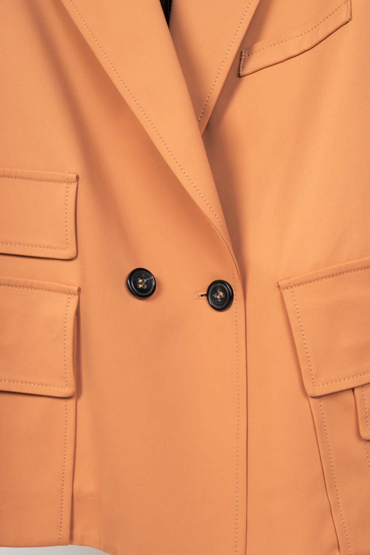 Luisa Cerano Tan Cotton Double-Breasted Utility-Style Blazer