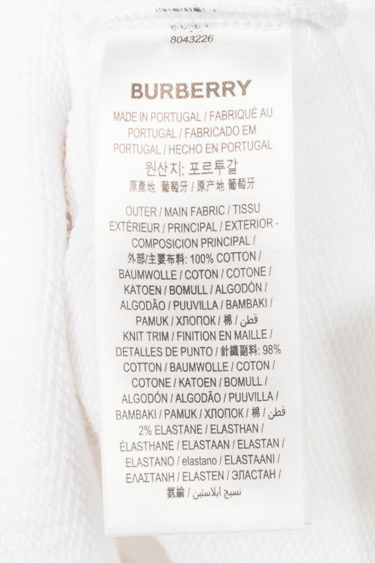 Burberry White Deer-Embroidered Cotton Oversized Hoodie