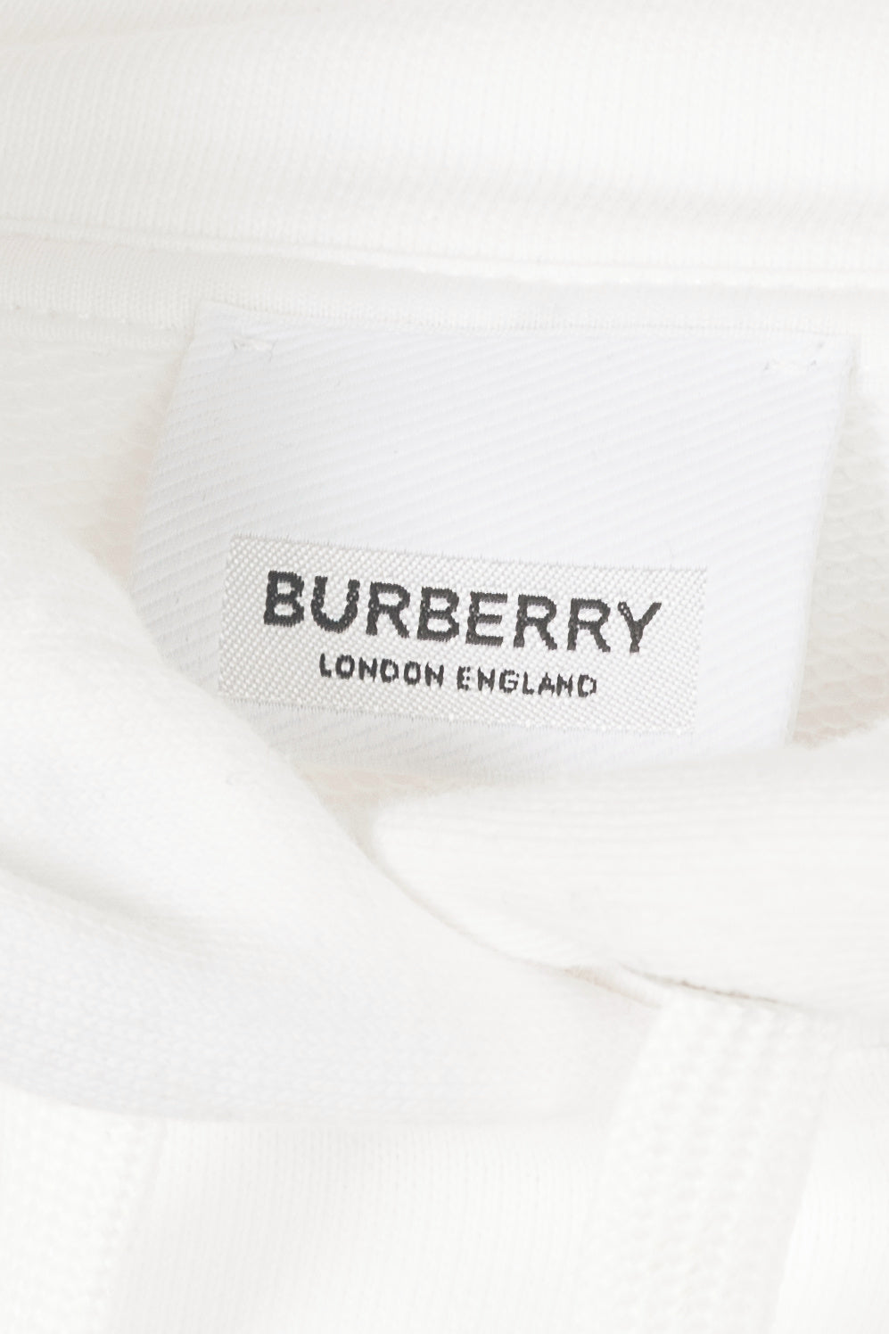 Burberry White Deer-Embroidered Cotton Oversized Hoodie