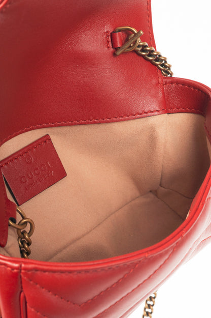 Gucci red mini marmont bag